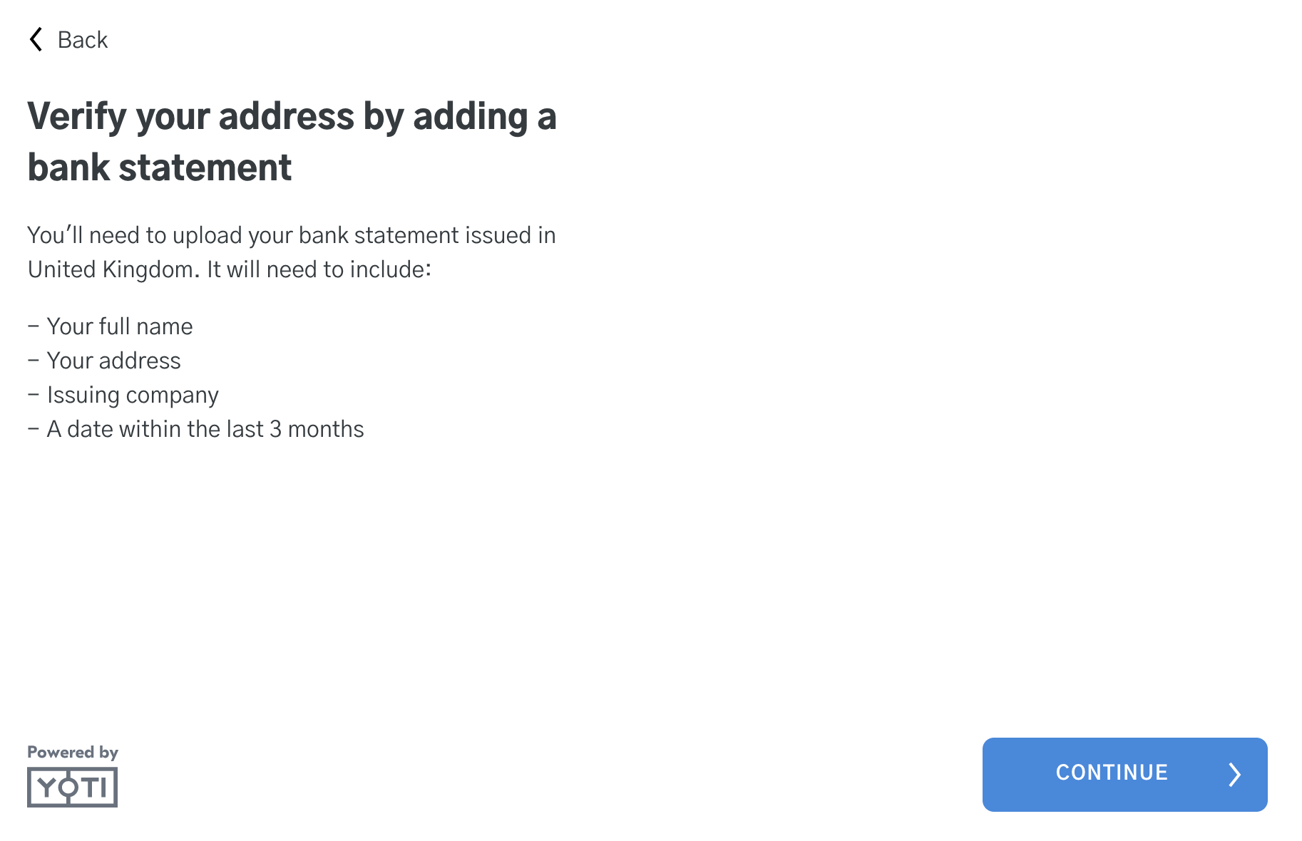 User flow: Context screen.