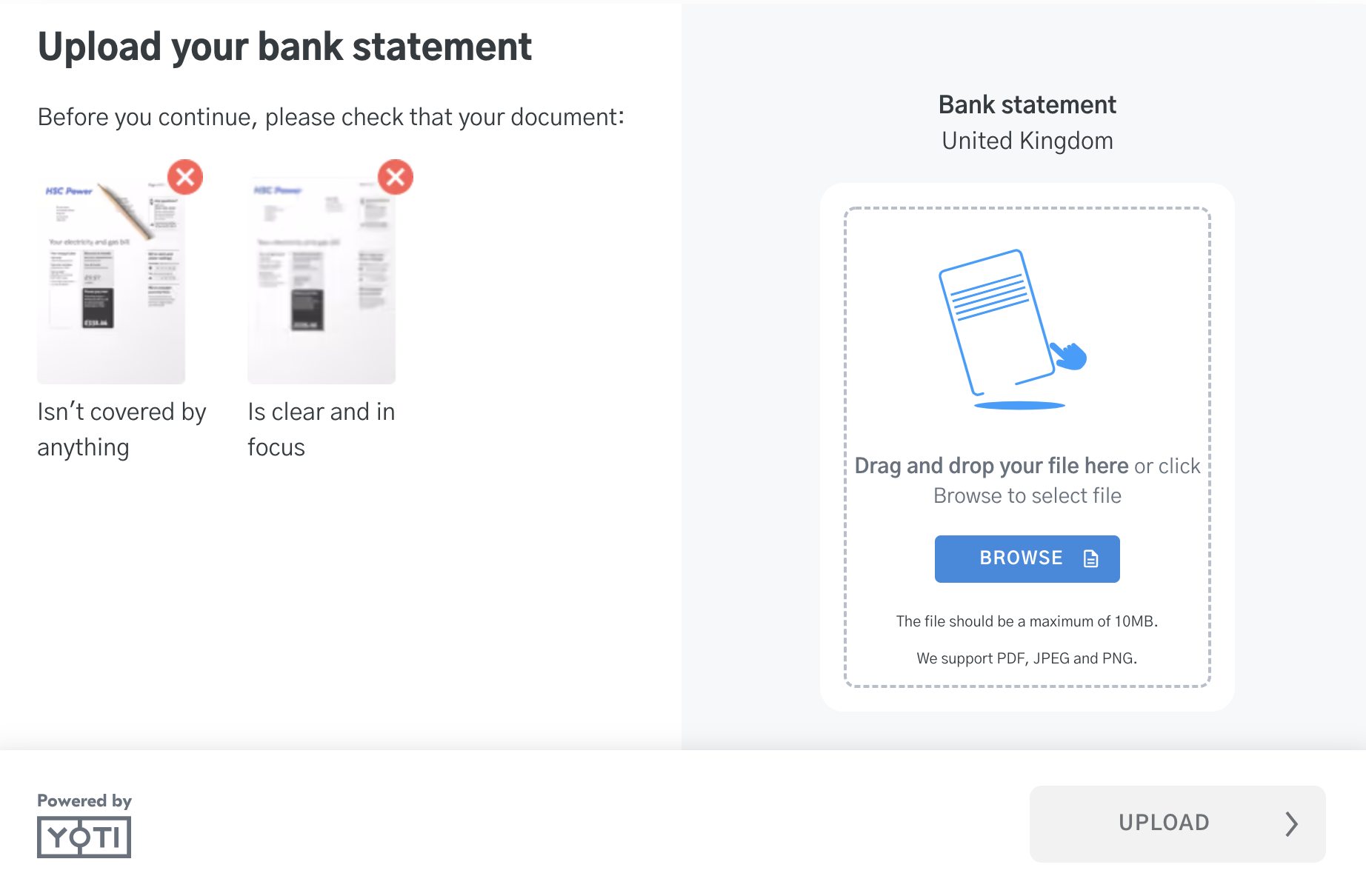 User flow: Upload document