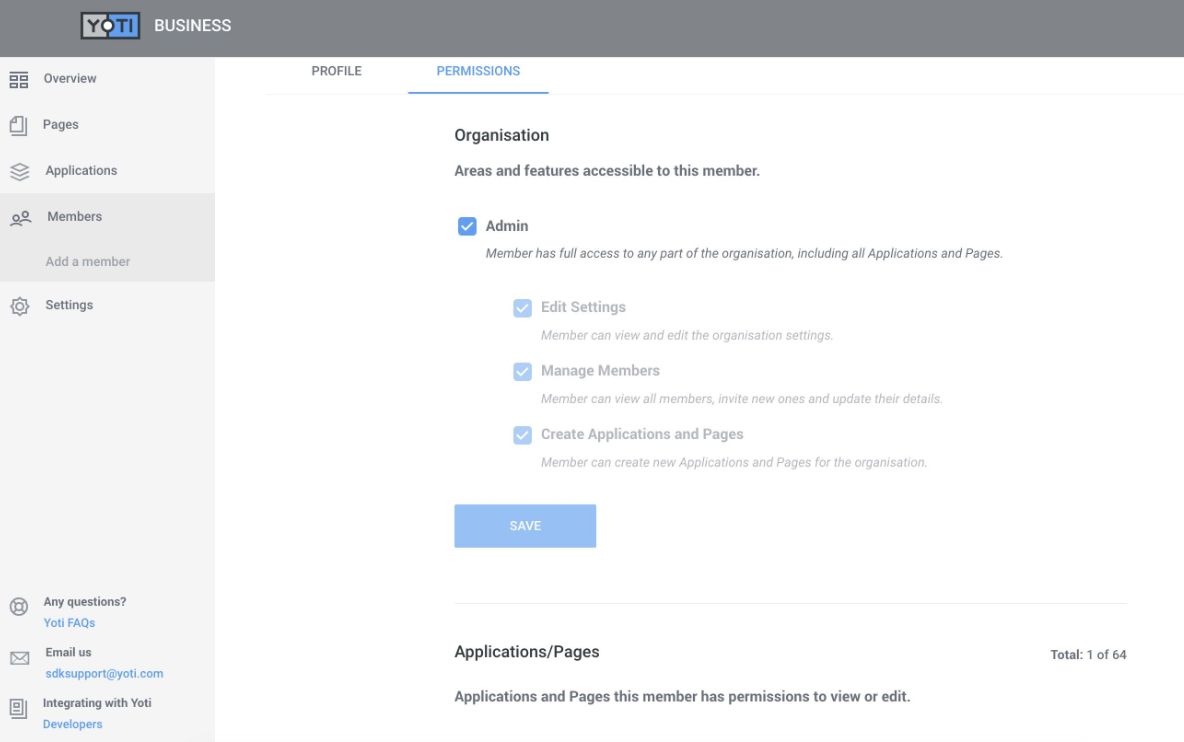 Organisation permissions