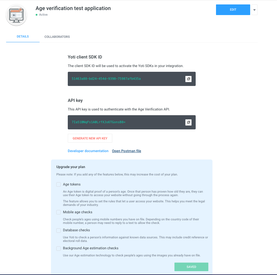 Generating keys and settings