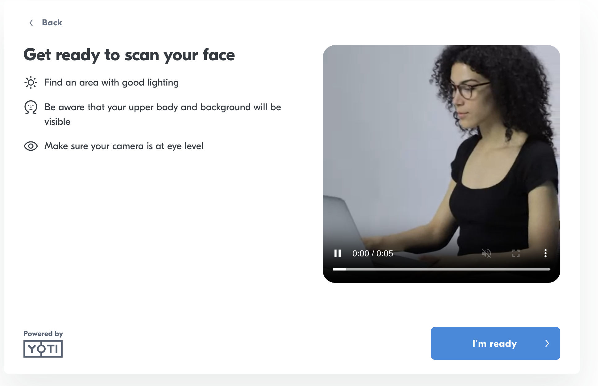 User flow: Pre read for Active liveness
