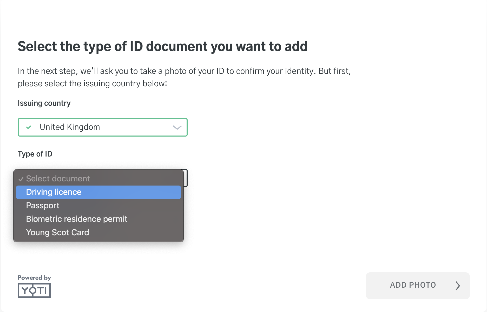User flow: Add a document