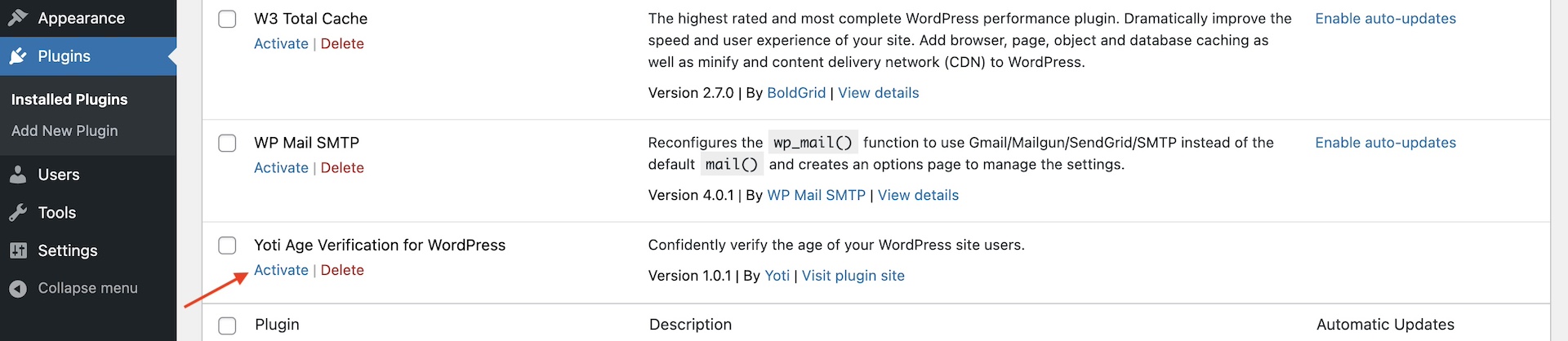Settings > Plugins > Activate