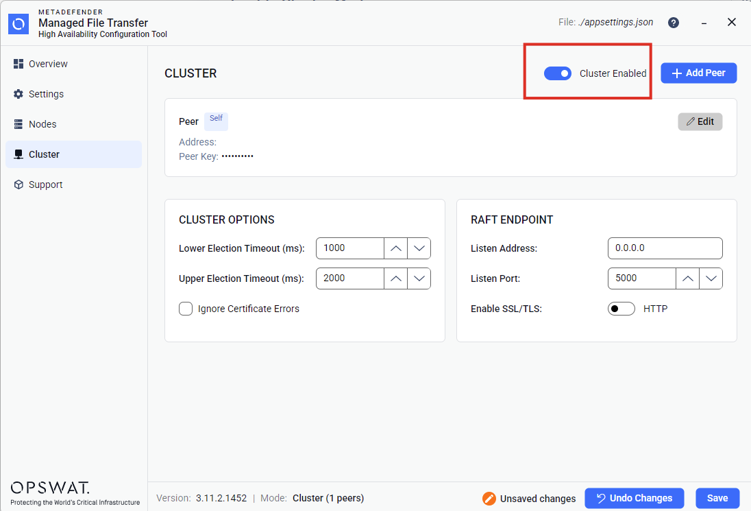 Enabling cluster mode