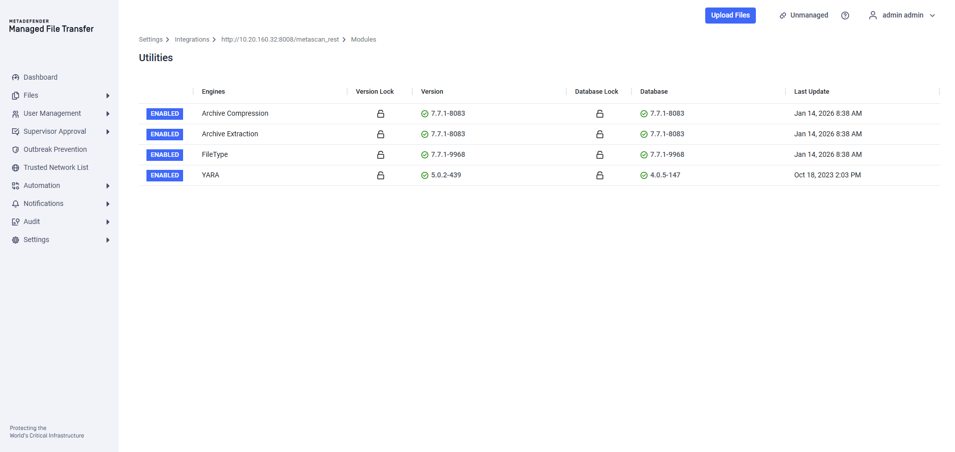 Utility engines details