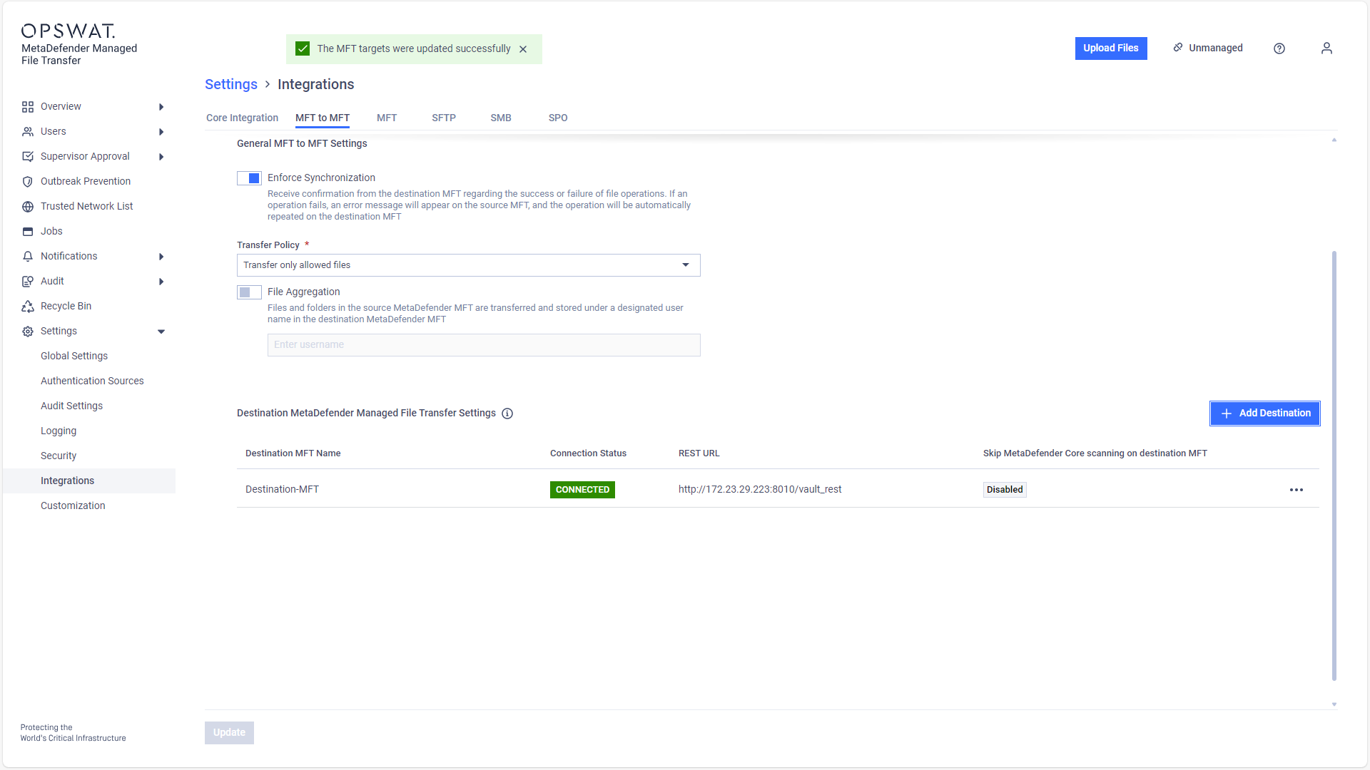 Example: Valid inputs with Enforce Synchronization turned on.
