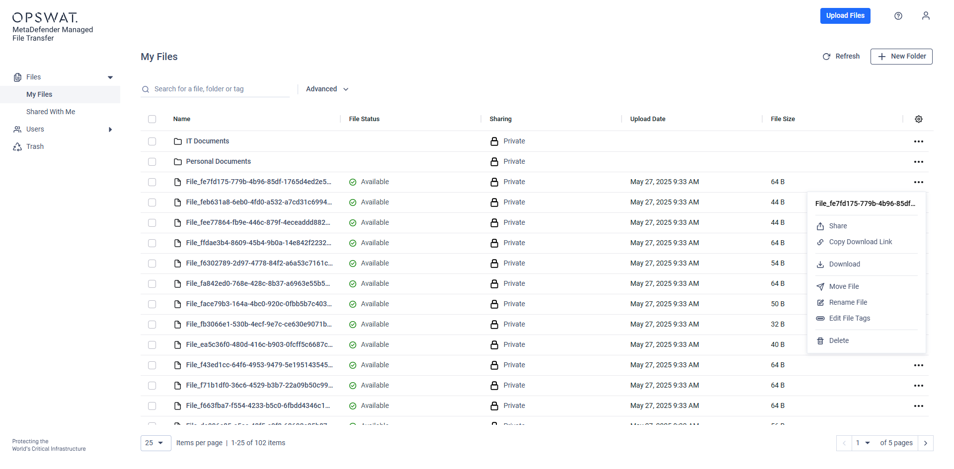 More Actions Menu