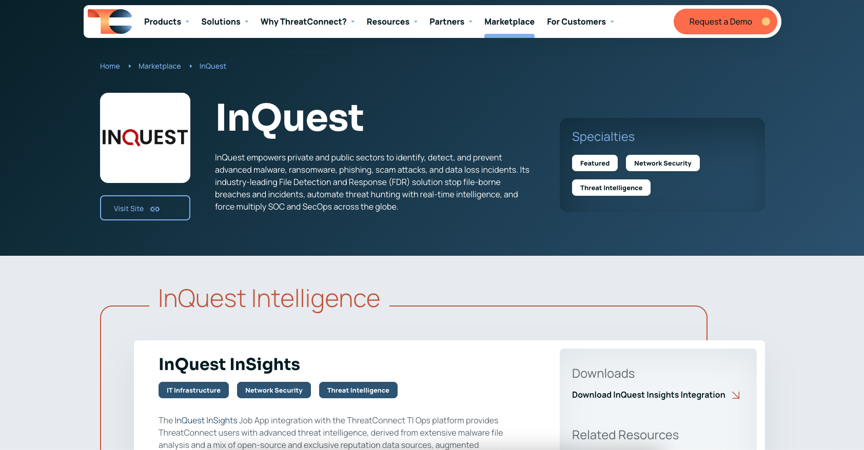 OPSWAT partner integration in ThreatConnect Marketplace