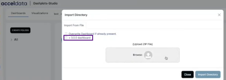 <3.0.0 dashboard in Import Directory