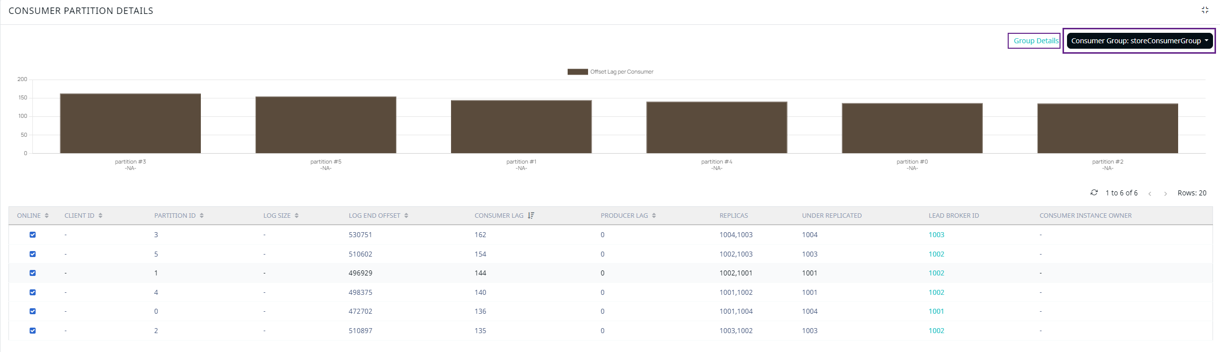 Consumer Partition Details