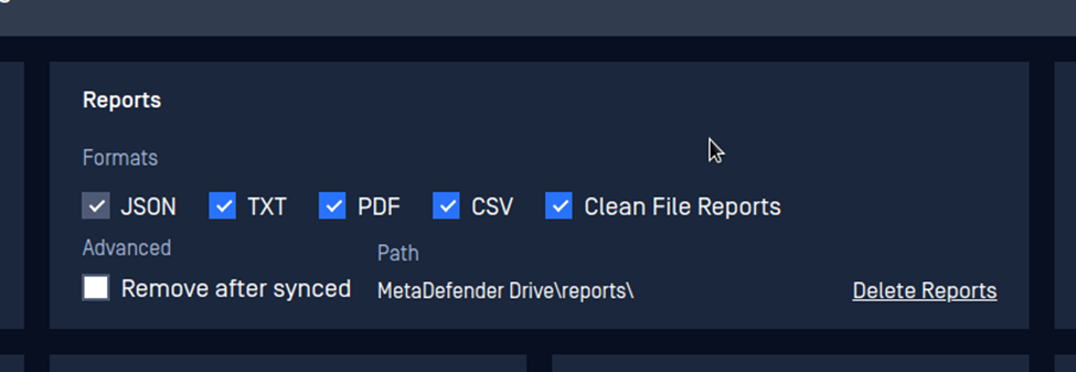 Scan report saving options