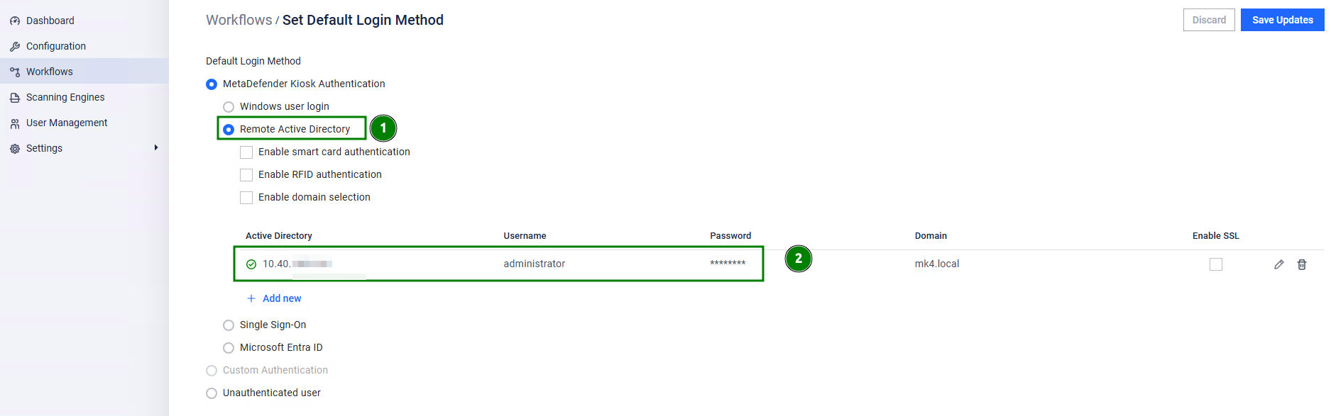 Enable Active Directory login
