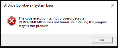 Missing DLL files error message