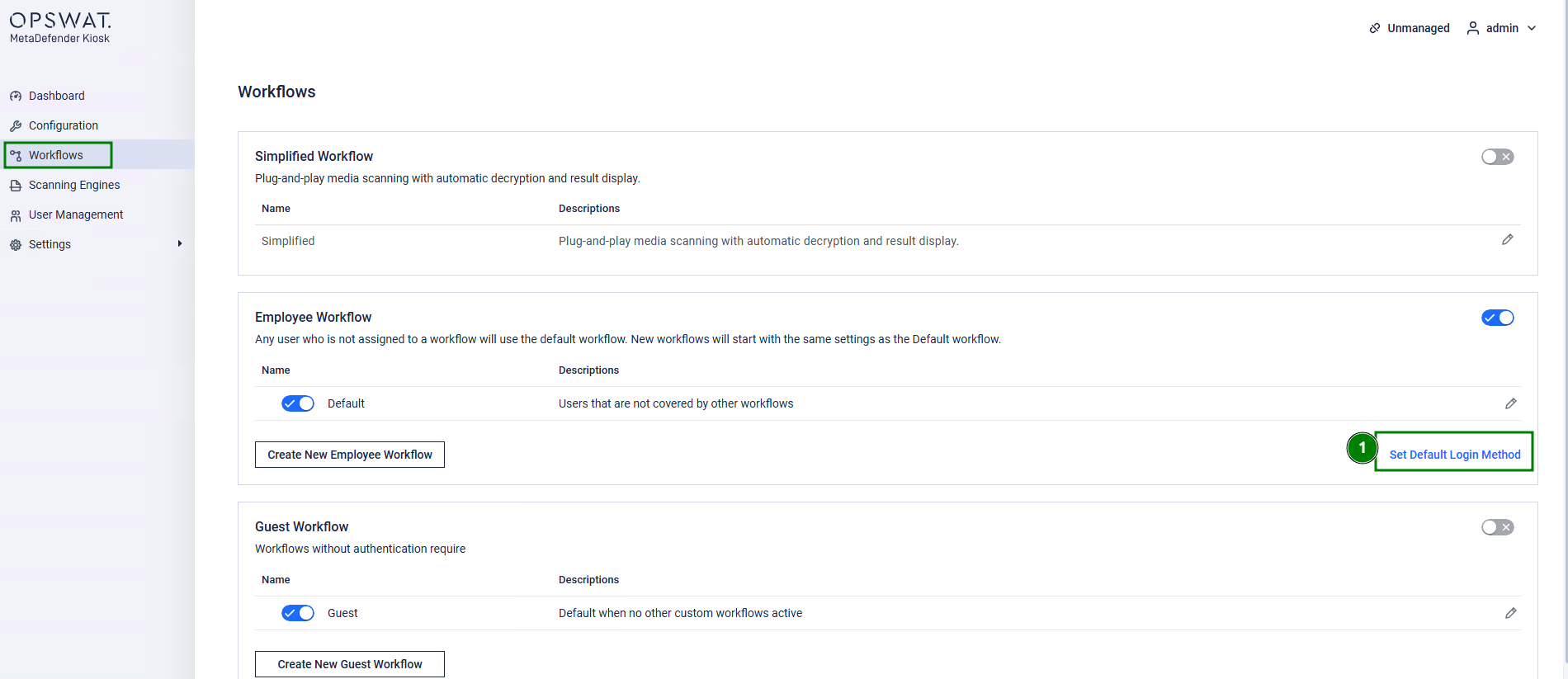 Set Active Directory as the default login method