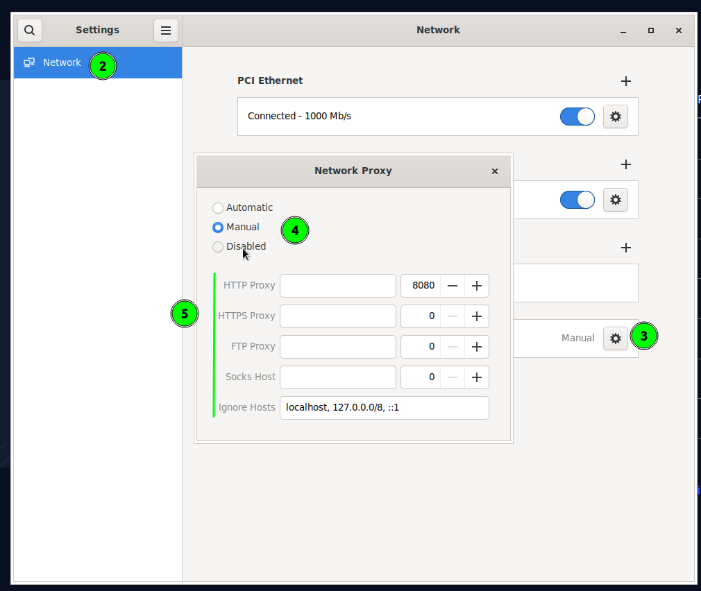 Network Proxy settings on Linux
