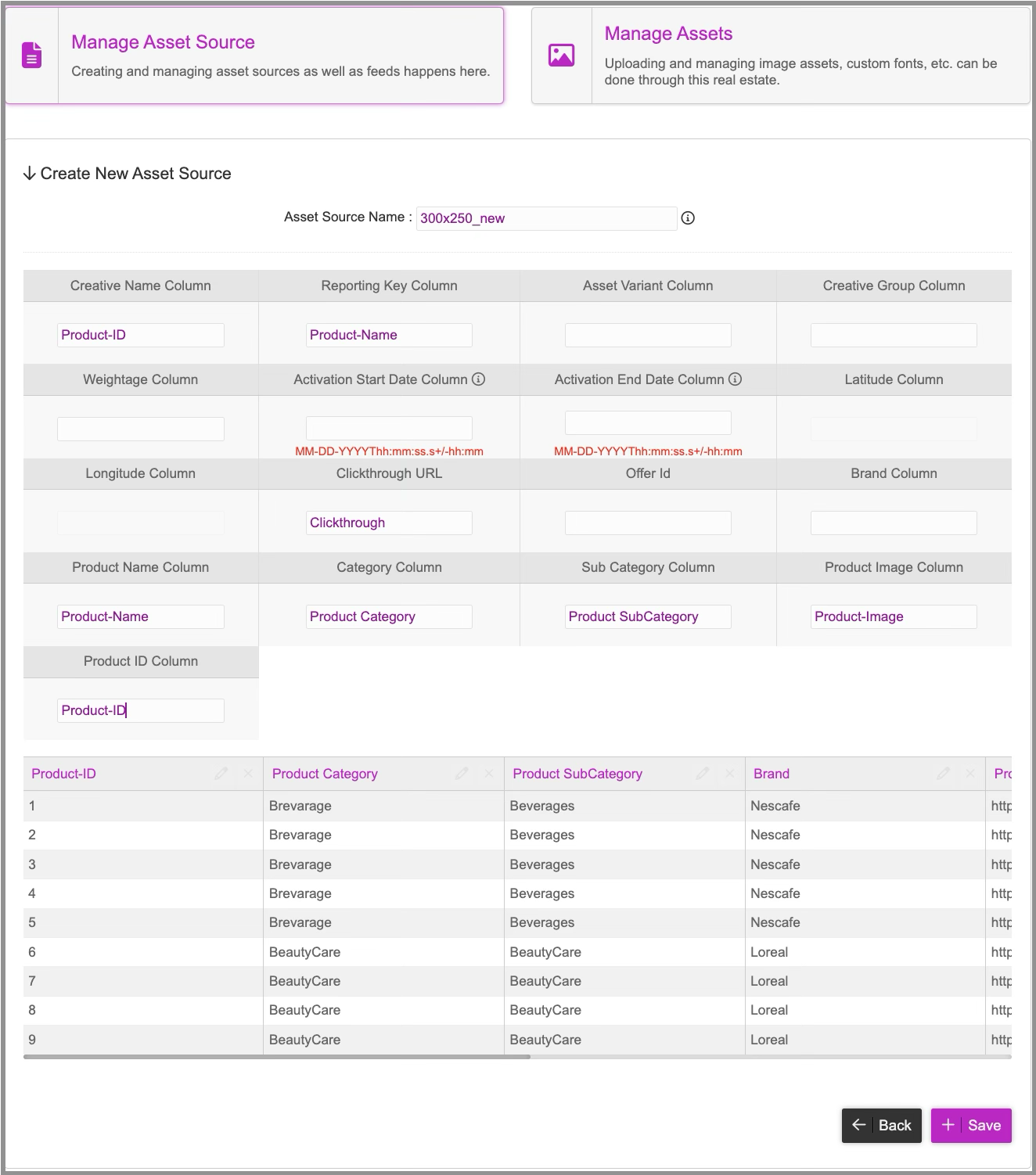 Importing Asset Source as Feed - Jivox Documentation