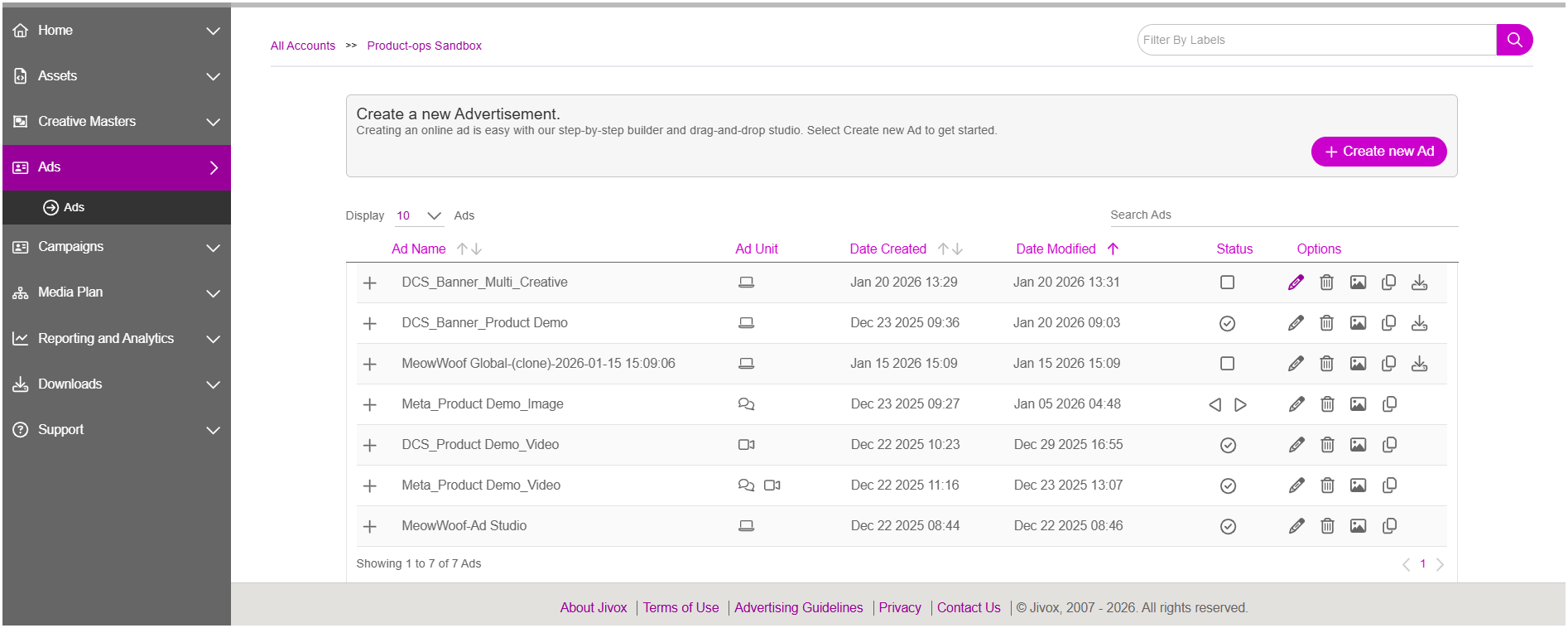 Carousel Ad Unit Support for Display ads - Jivox Documentation